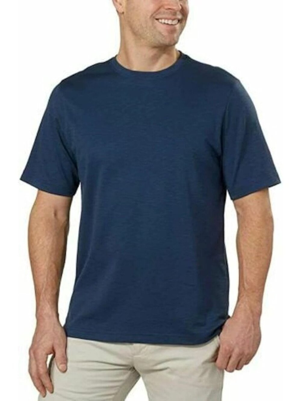 NWT Kirkland Signature Men's M Pima Cotton Slub Tee Navy Blue